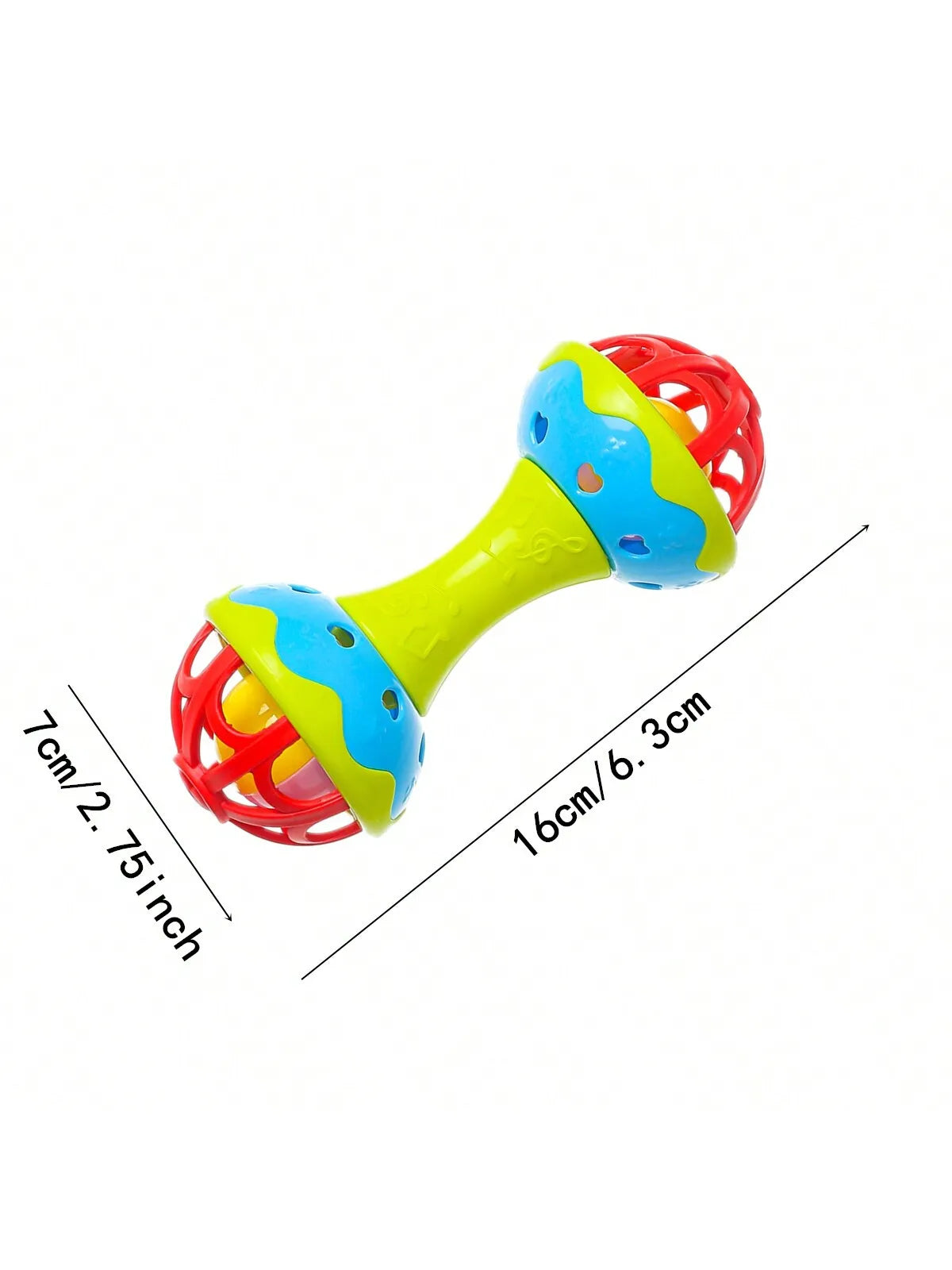 Toddler soothing double-headed rattle