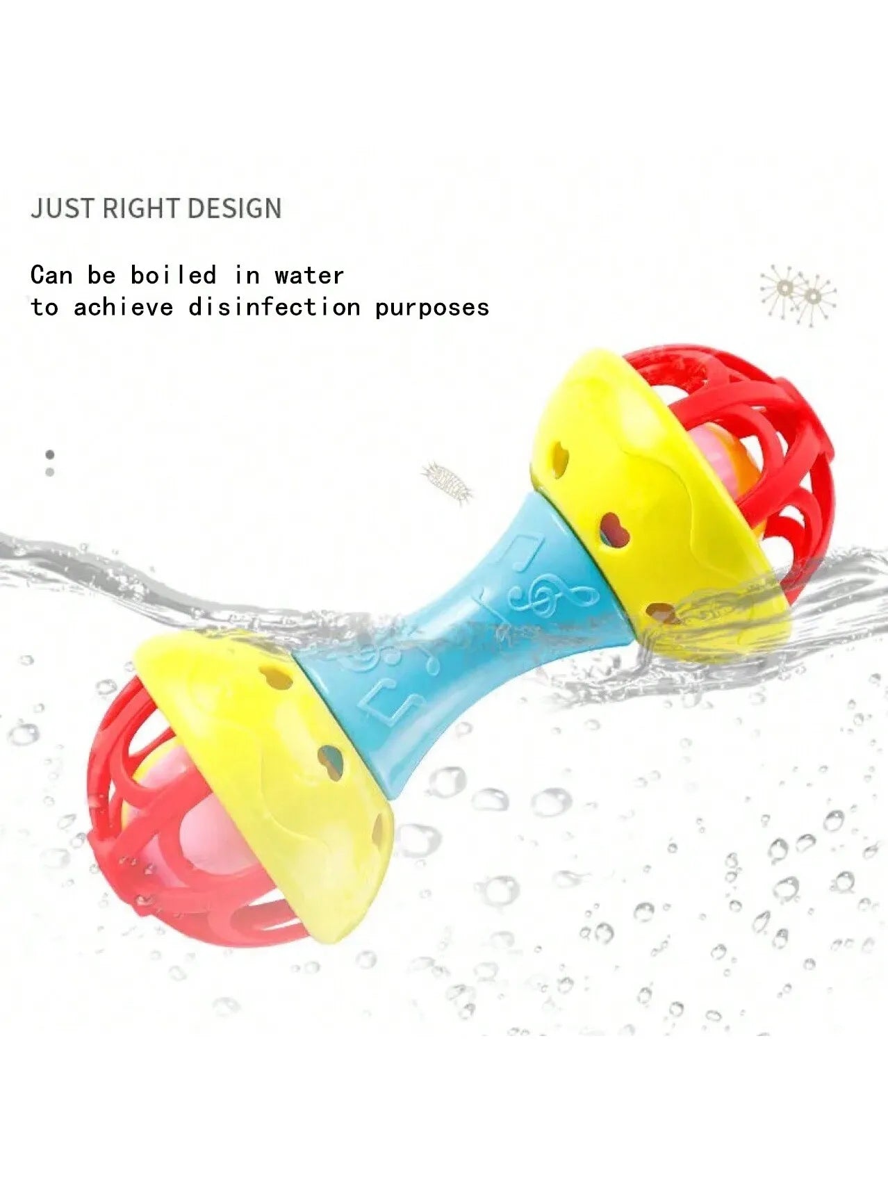 Toddler soothing double-headed rattle