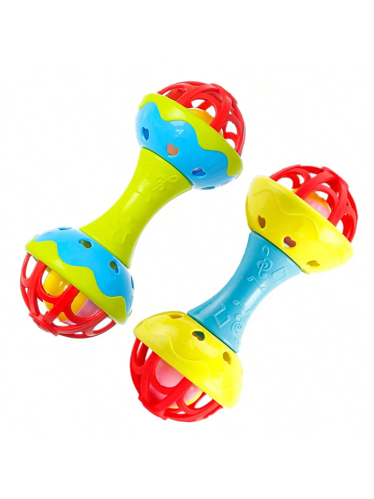 Toddler soothing double-headed rattle