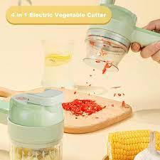 4 In 1 Handheld Rechargeable Vegetable Cutter Chopper