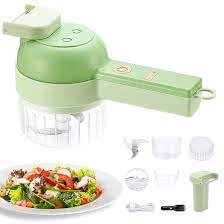 4 In 1 Handheld Rechargeable Vegetable Cutter Chopper